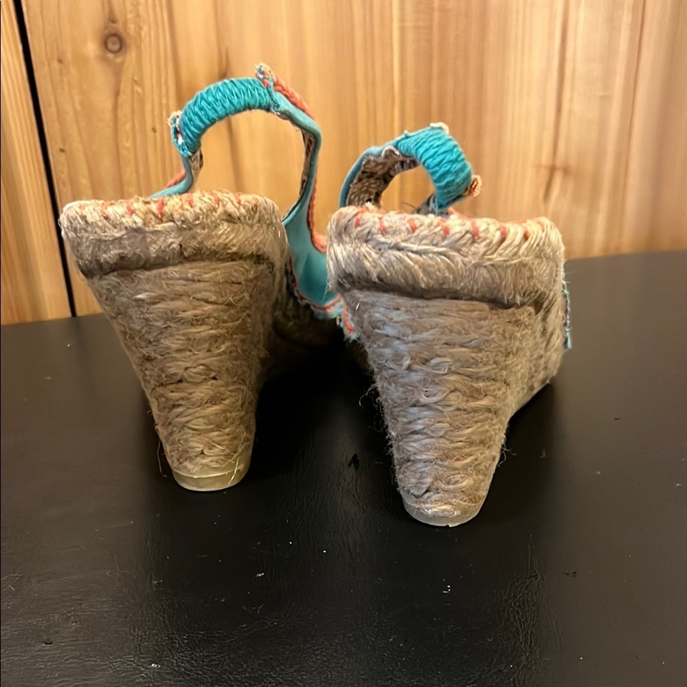 Seychelles Turquoise and Coral Espadrilles - Picture 7 of 11
